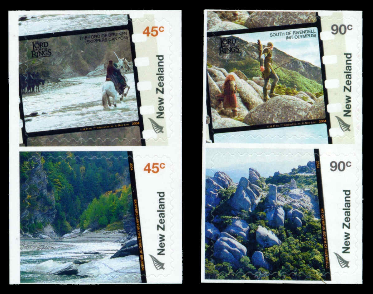 2004 NZ - Lord of Rings Middle Earth Set (4) S/A Pairs MNH